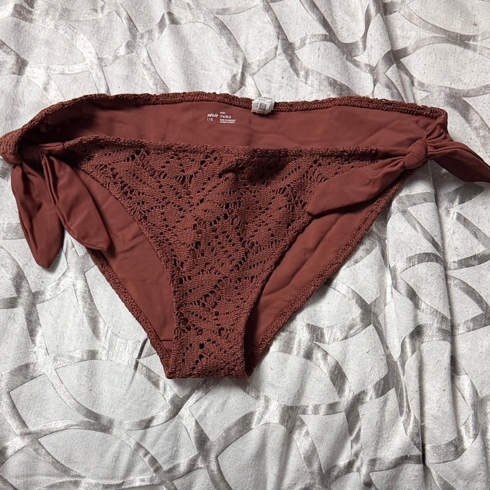 Aerie BrownCrochet Bikini Bottom
